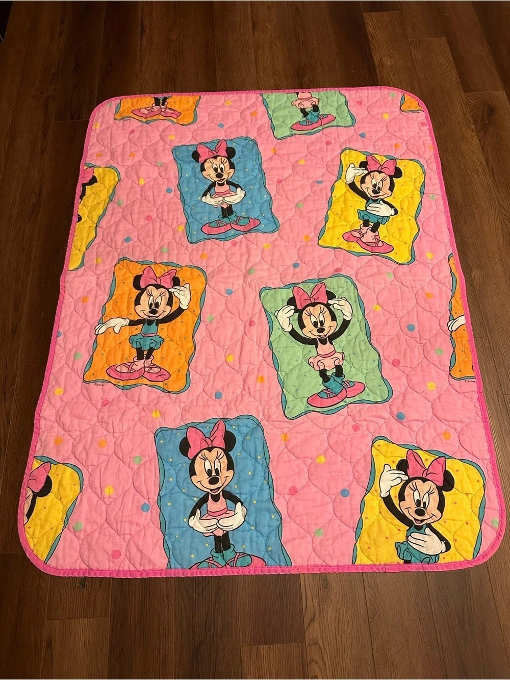Disney Vintage Minnie Mouse Ballerina Quilted Baby Blanket